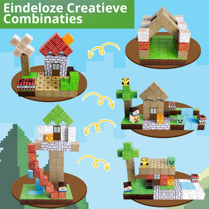 Pixelblokken | Bouw Magneetset
